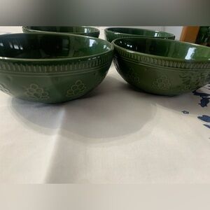 Elegant Green Ceramic Bowl Set